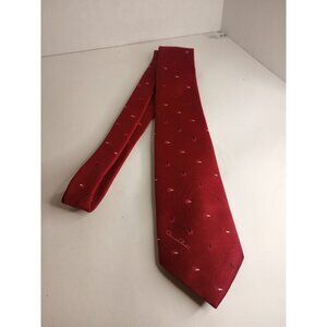 Oscar de la Renta Red Tie Necktie Vintage Men's Geometric Red White And Blue 57"